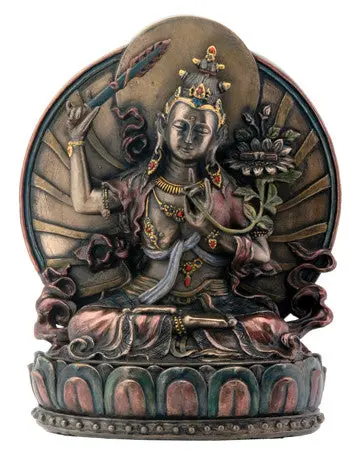 16-Piece Manjushri Buddhist Deity Sculpture Set 1