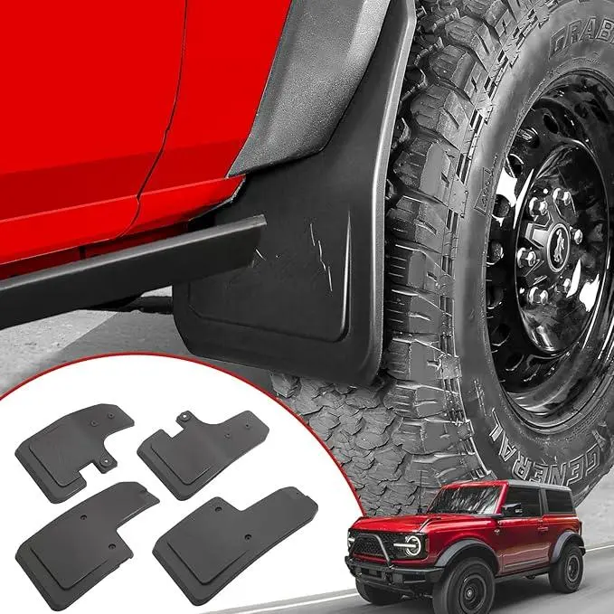 21 Offroad No-Drill Mudflaps (Front & Rear) For 2021+ Ford Bronco 1