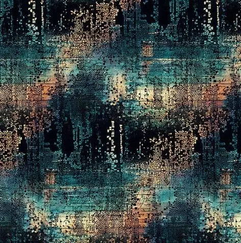 Abandoned Artisan Print – Fractured Mosaic In Indigo 1