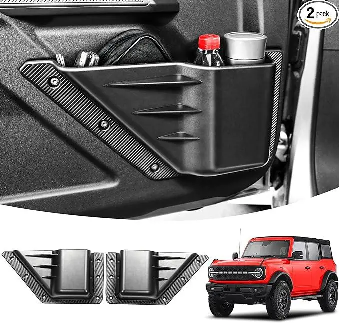 Abs Front & Rear Door Bin Inserts For 2021+ Ford Bronco 1