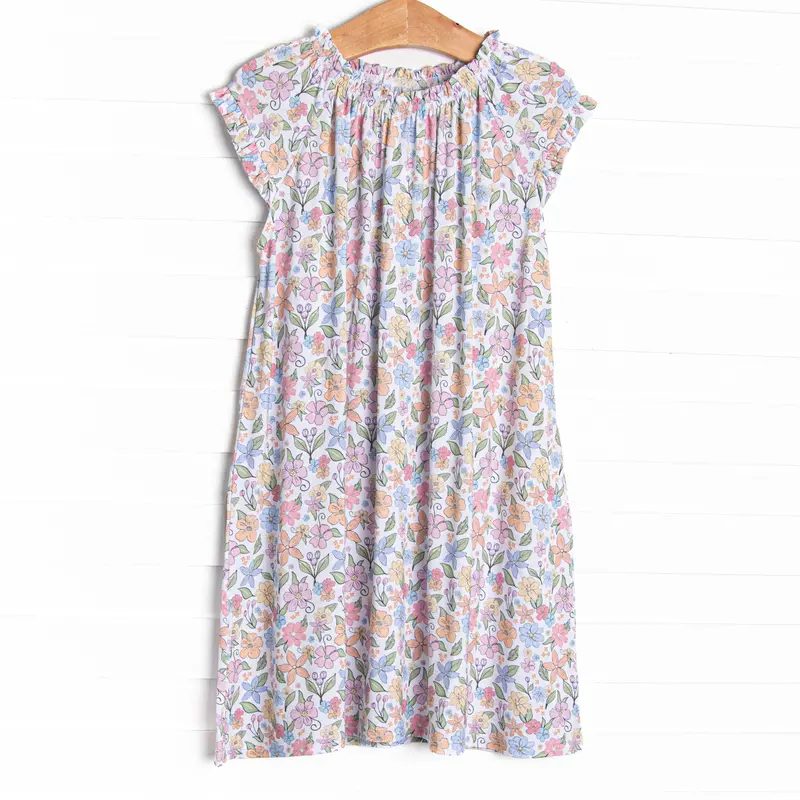 Abundant Blooms Bamboo Nightgown – Pink 1