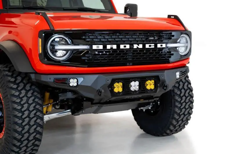 Addictive Desert Designs Bomber Front Bumper Featuring Three Baja Designs Lp4 Light Mounts – 2021–2023 Bronco 1
