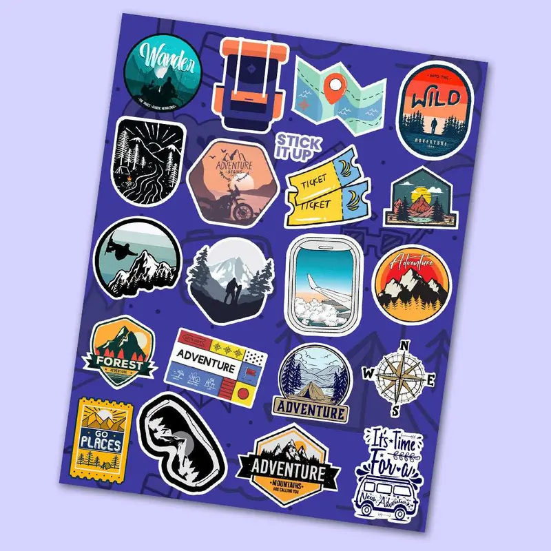 Adventure-Themed Mini Sticker Pack 1