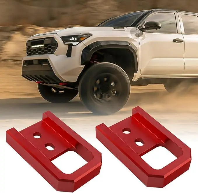 Aftermarket Red Front Tow Hooks Compatible With 2024+ Land Cruiser, Tacoma, And 2025+ 4Runner 1