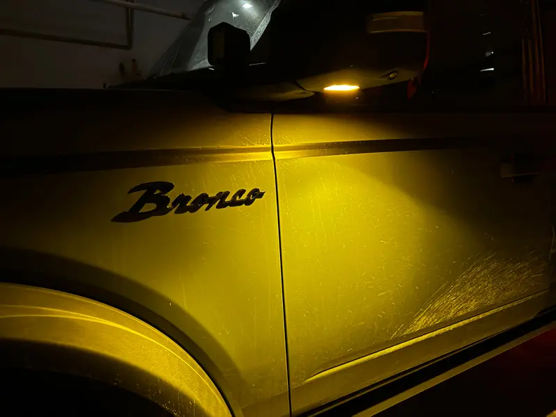 Amber Or Yellow Puddle Light Covers For 2021+ Ford Bronco 1