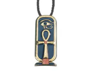 Ankh Cartouche Pendant – Hieroglyphic-Inspired Sterling Silver (C/60) 1