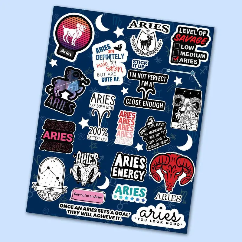 Aries Zodiac Mini Sticker Sheet 1