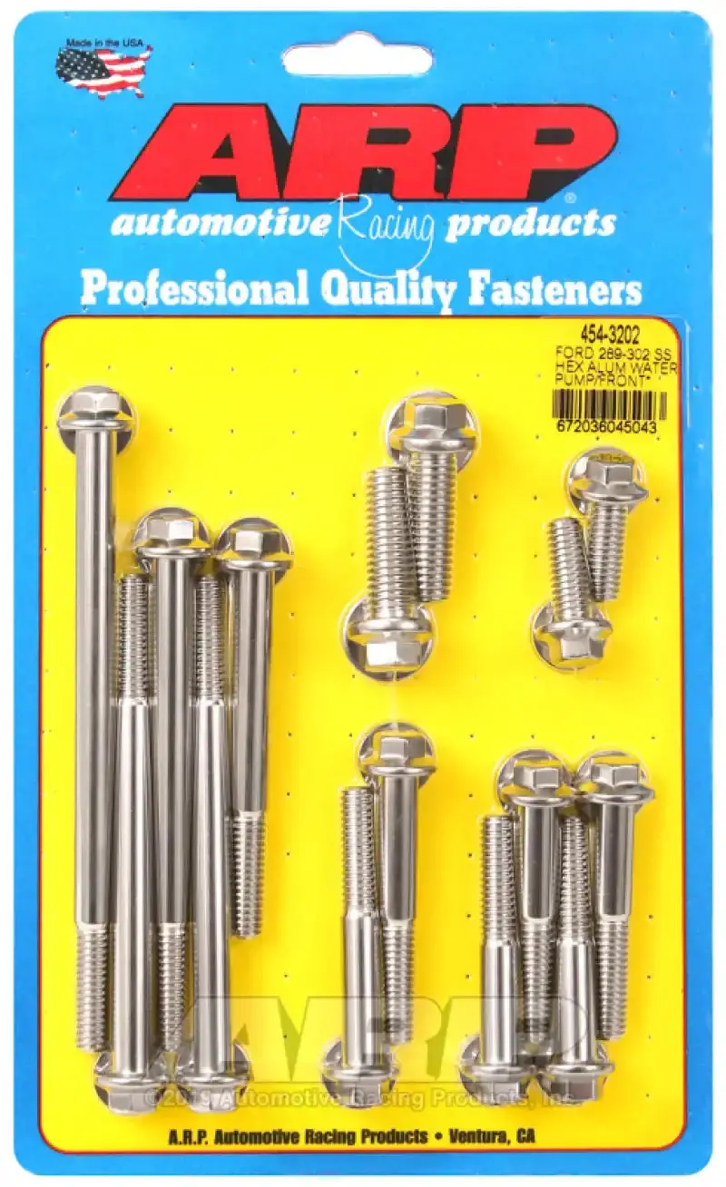 Arp Stainless Steel Bolt Kit For Ford 289–302 Aluminum Water Pump And Front Cover 1