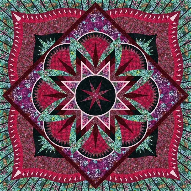 Artisan Traditions Teal And Ruby Quilt Kit (99" X 99") 1