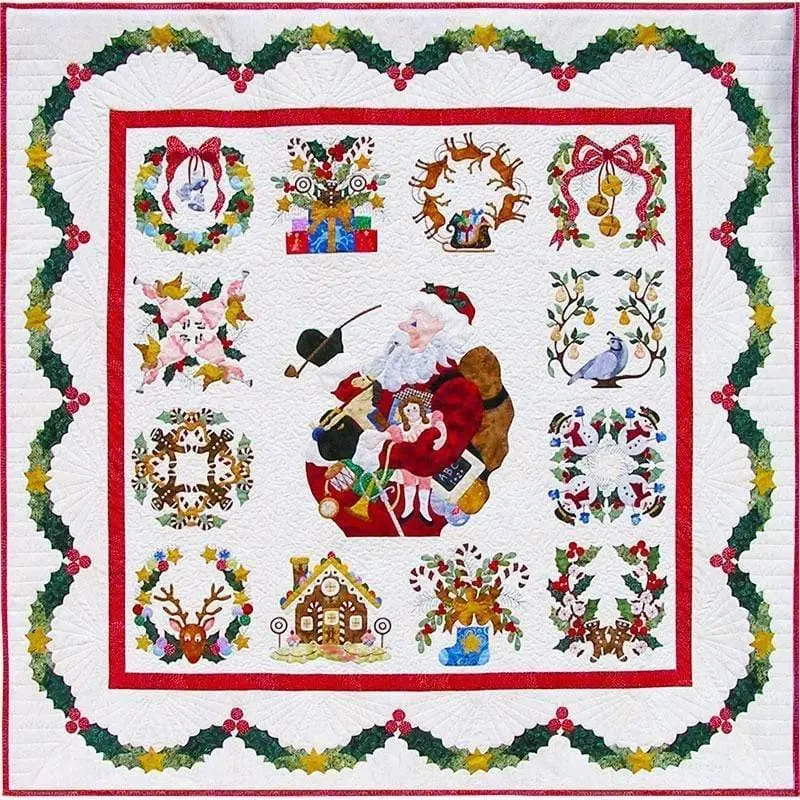 Baltimore Christmas Quilt Kit – Holiday-Themed Pattern 1