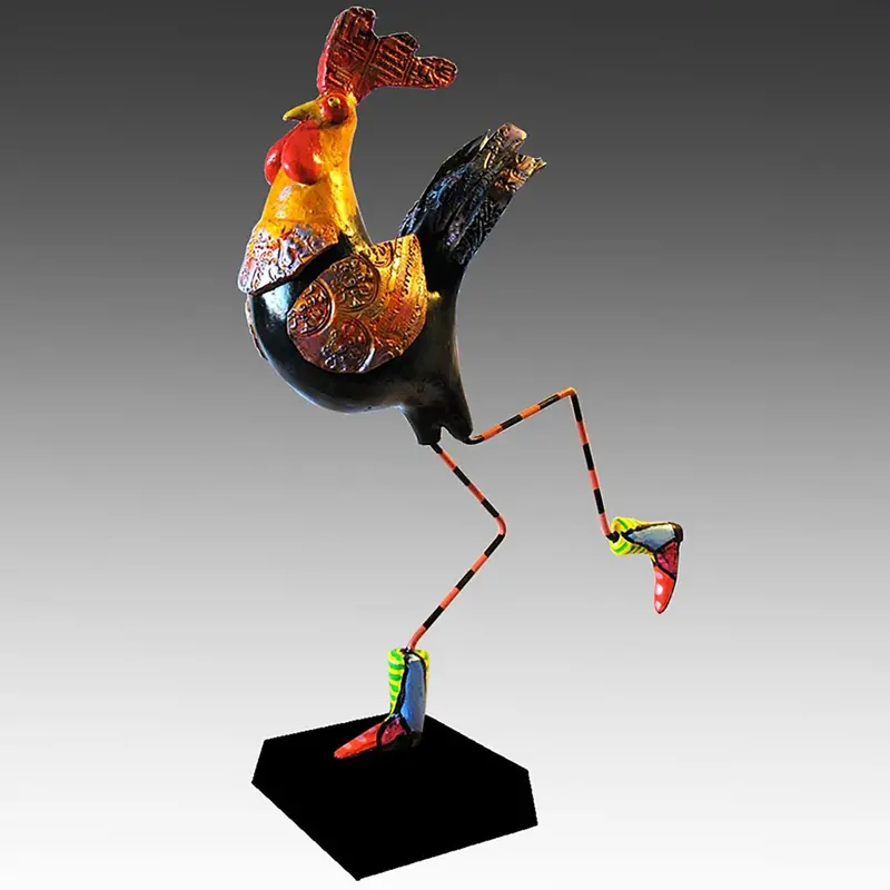 Banty Black Rooster Figurine 1
