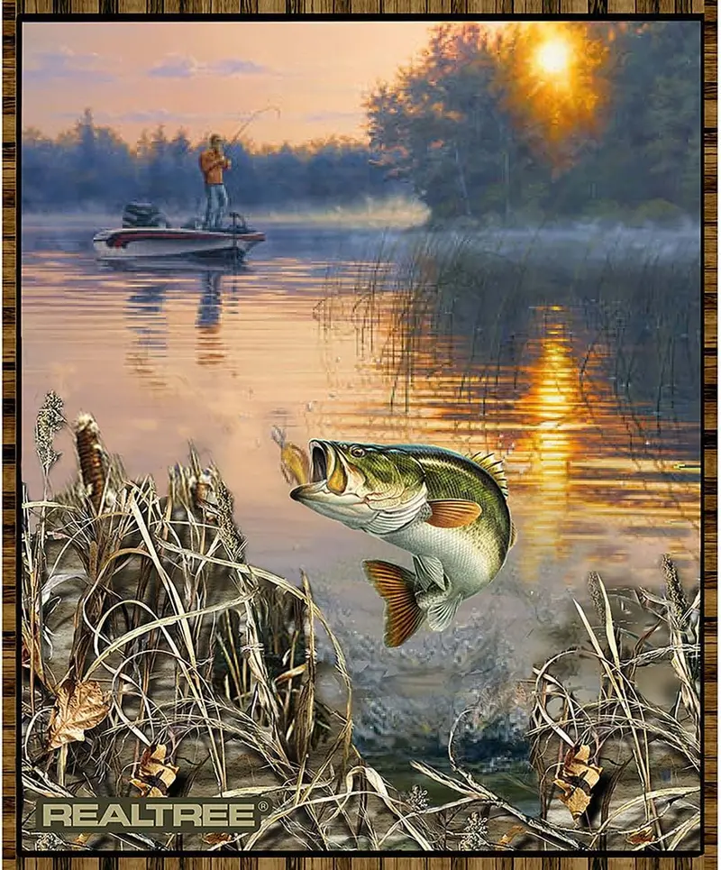 Bass Fishing Wall Panel – Realtree Camo Design 1