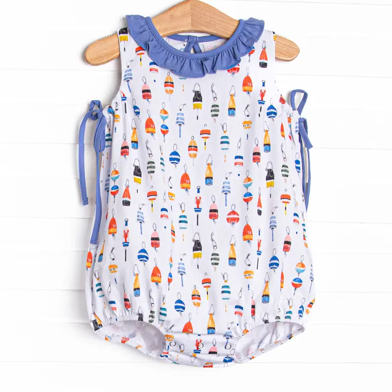 Bay Bobbers Blue Bubble Romper – No Applique 1