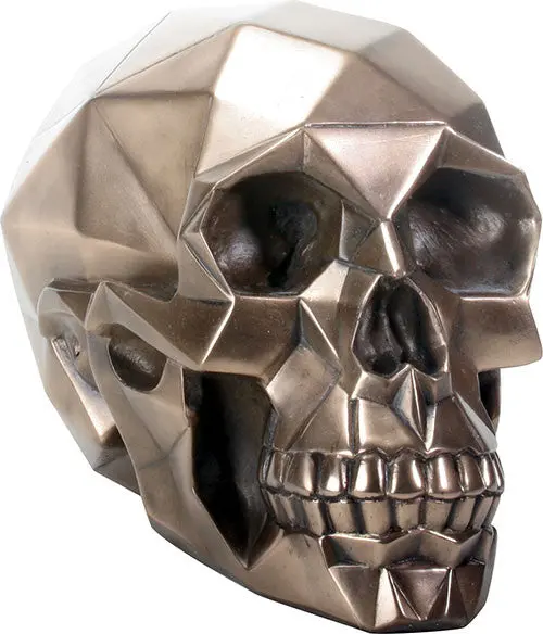 Bronze Polygon Skull – Geometric Metal Decor Accent (Min. Order: 2 Packs, 16 Total) 1