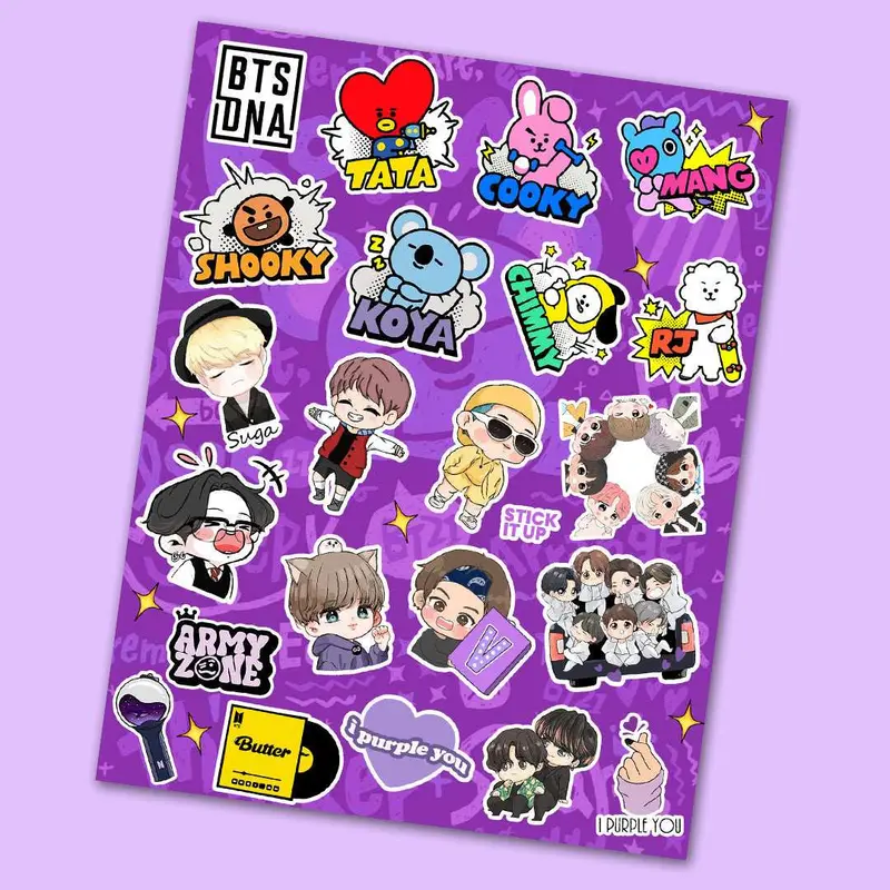 Bts K-Pop Mini Sticker Sheet 1