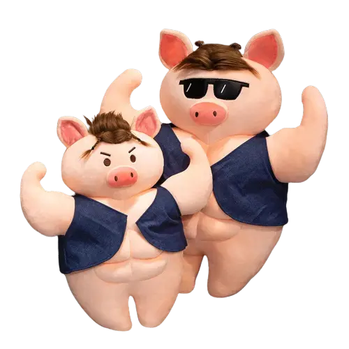 Buff Piggy Plush Collection – Four Unique Designs Across Two Size Options 1