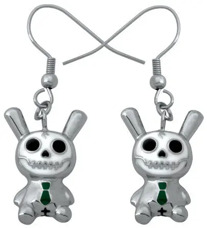 Bun-Bun Bunny-Shaped Stud Earrings – Polished 316L Metal 1