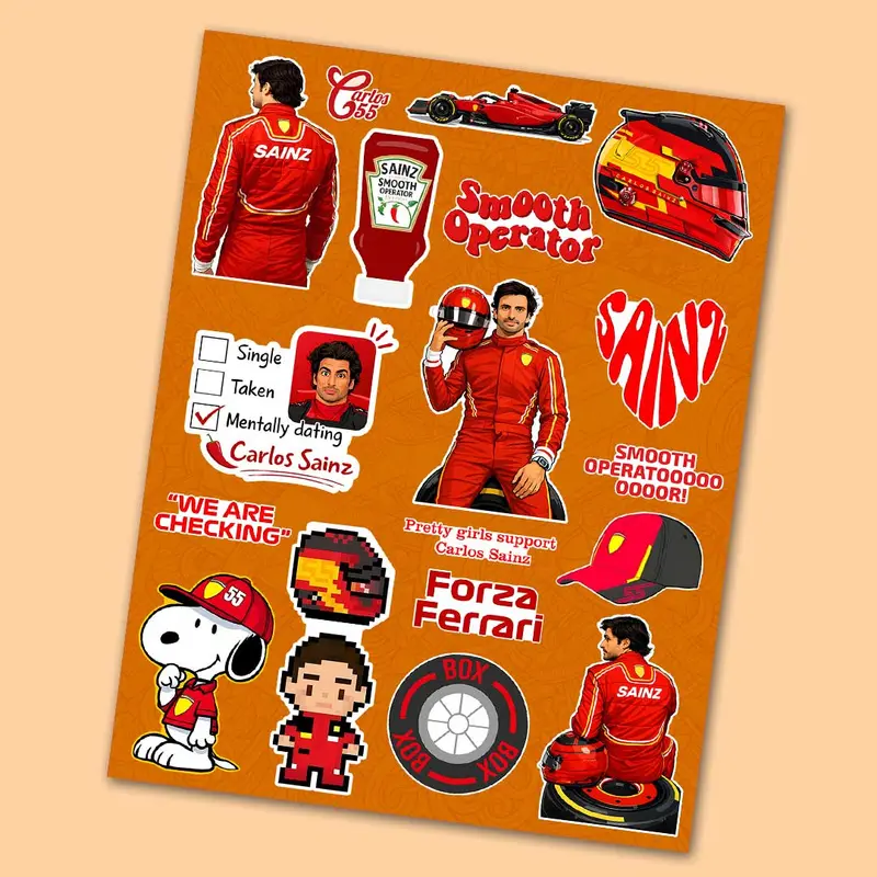 Carlos Sainz Racing Fan Sticker Pack 1