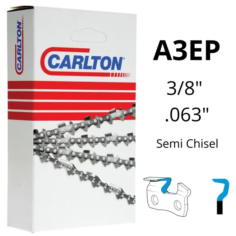Carlton A3Ep 3/8" X .063" Semi-Chisel Chainsaw Chain 1