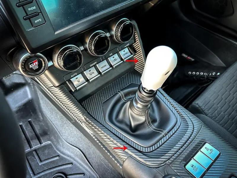 Center Console Trim Carbon Fiber Overlay Set (2-Piece) – Fits 2022+ Brz And Gr86 1