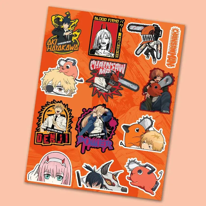 Chainsaw Man Edgy Anime Mini Sticker Set 1
