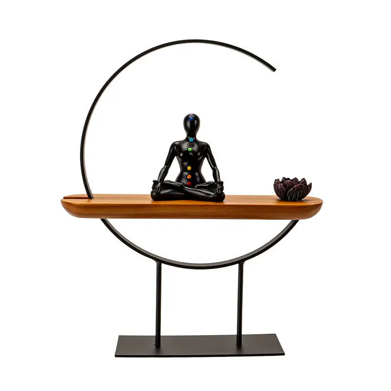 Chakra Meditation Sculpture On Mixed-Material Stand (Set Of 8) 1