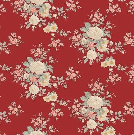 Christmas Decor Print – Rich Burgundy Carol Motif 1