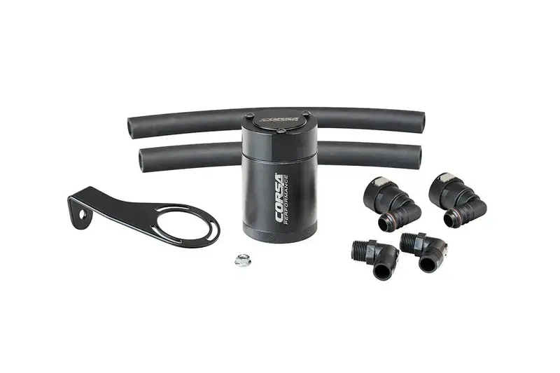 Corsa Aluminum Oil Catch Can Kit With Mounting Bracket – Optimized For 2021+ Bronco 2.7L Engine 1
