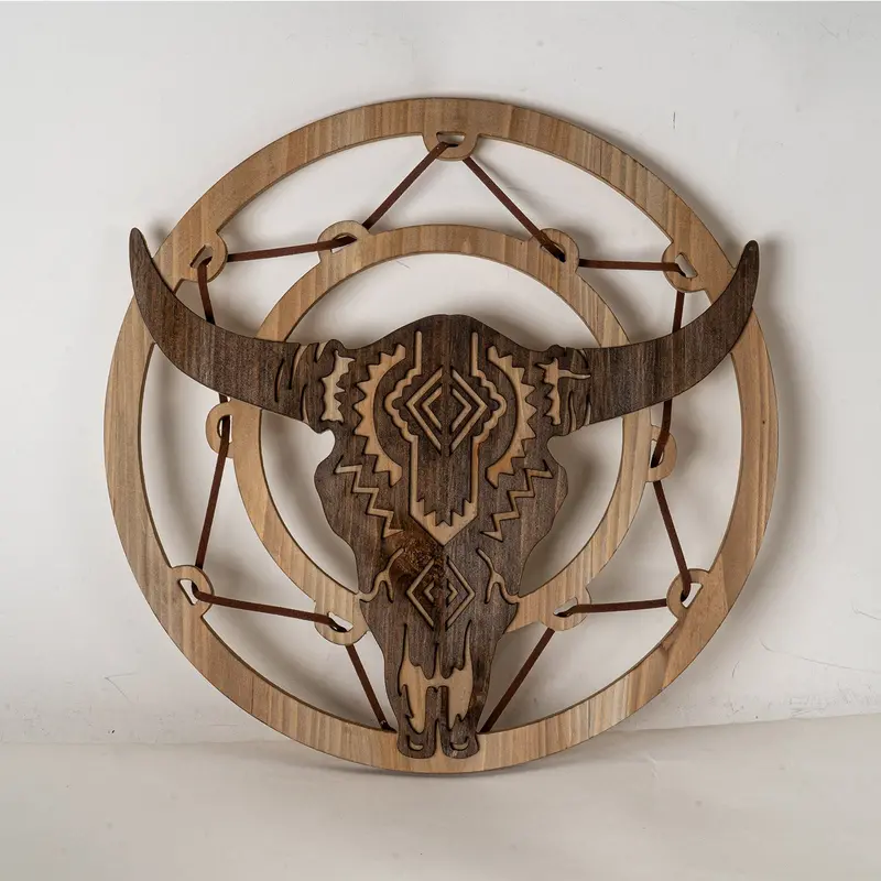 Cow Skull Catcher Wall Plaque – Western Rustic Decor Piece (Pack Of 8) 1