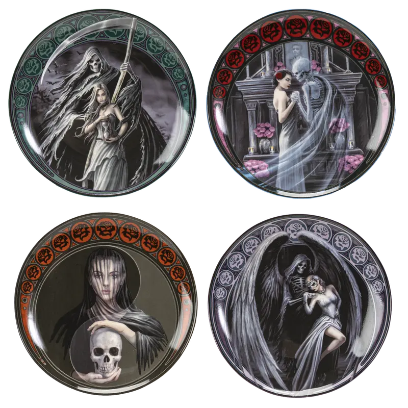 Dance With Death Dessert Plates – Quartet Set (Case Of 12) 1