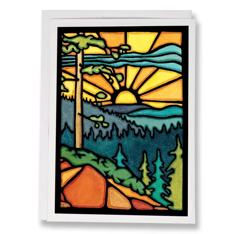 Daybreak Greeting Card With Hand-Illustrated Design 1