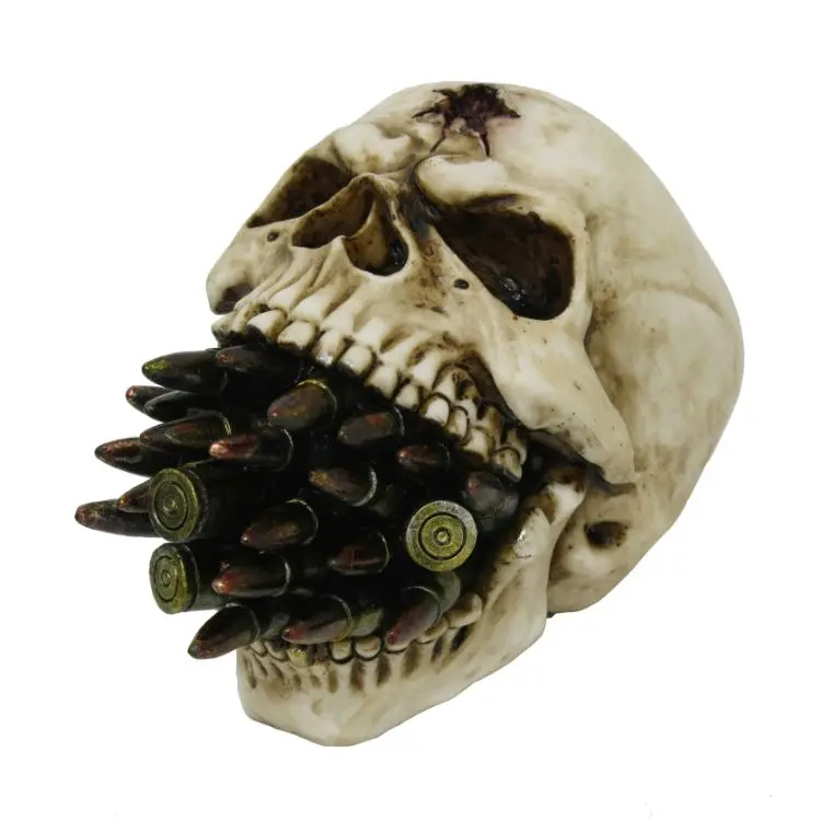 Disc-Shaped Bullet Skull – Industrial-Style Decorative Accent (Min. Order: 2 Packs, 48 Total) 1