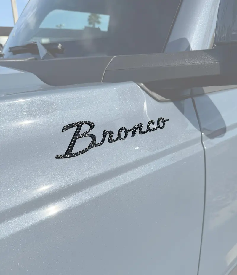 Domed Cursive Script Badge Overlay — Stylish Accent For 2021+ Ford Bronco 1