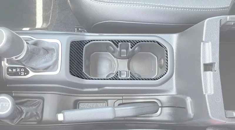 Domed Front Cup Holder Accent Overlay For 2018+ Jeep Wrangler Jl & Gladiator Jt 1