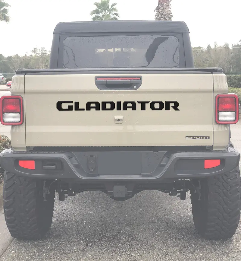 Domed Tailgate Letter Replacement Overlays For 2020+ Jeep Gladiator 1