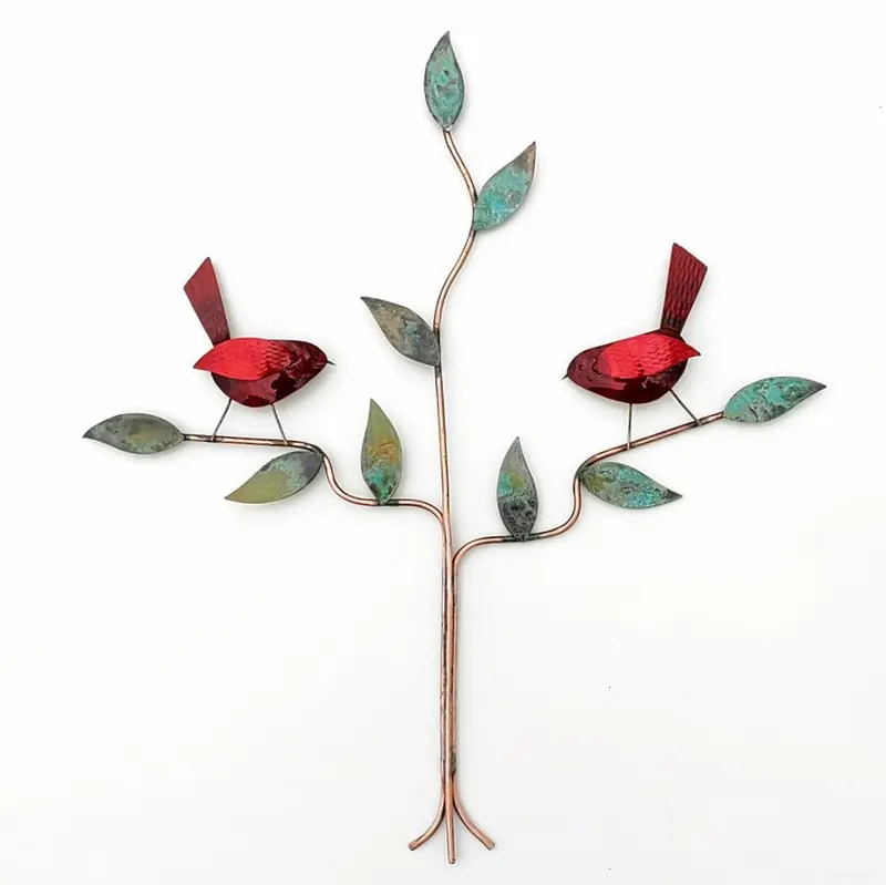 Double-Sided Birds-In-A-Tree Wall Art Glass Panel 1