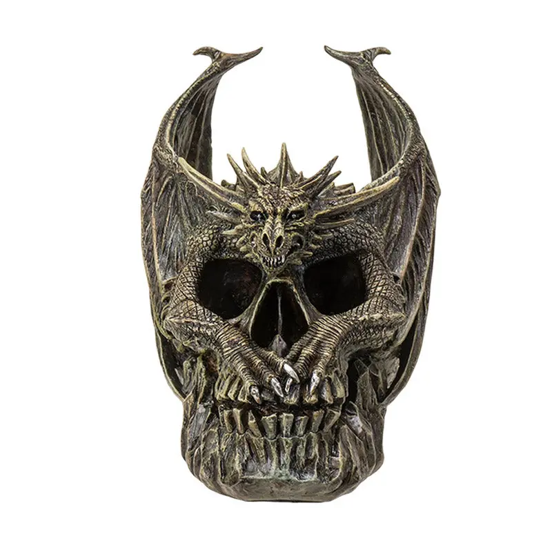 Draco Dragon Skull Resin Sculpture – Mythical Decor Piece (12 Units) 1