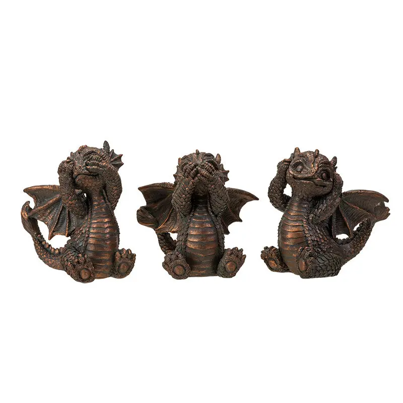 Dragon Trio 'See, Hear, Speak No Evil' Figurines – Pack Of 6 1