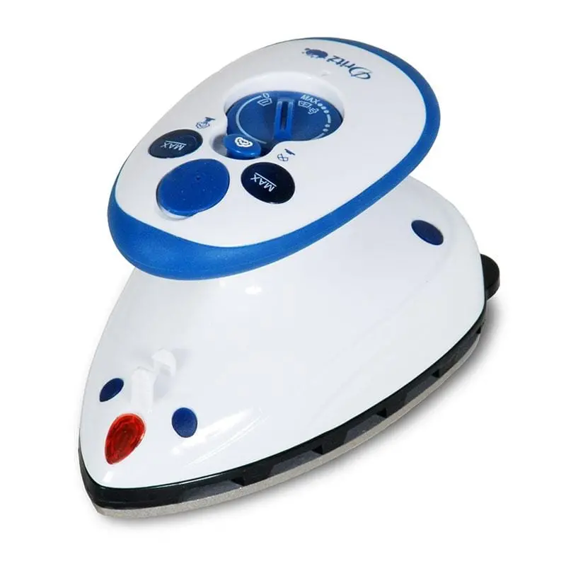 Dritz Mighty Travel Iron – Compact Blue Cordless Iron 1