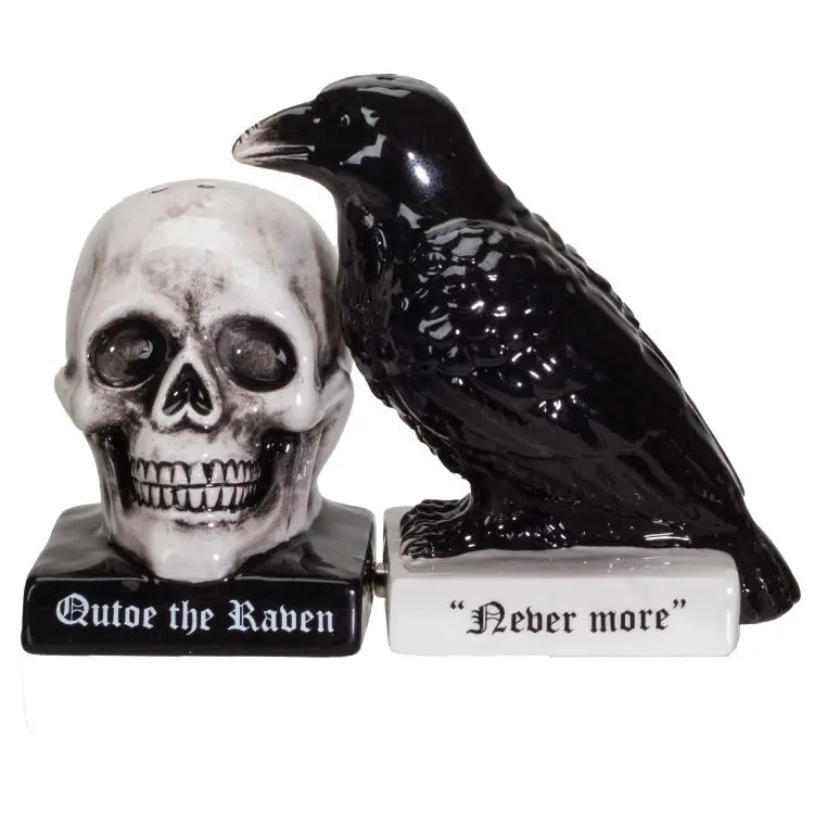 Edgar Allan Poe-Inspired Raven Salt And Pepper Set – Literary Themed Tableware, Minimum Order 4 (36 Per Case) 1