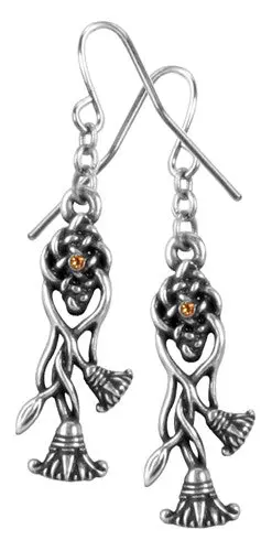 Egyptian Lotus Stud Earrings In Polished Stainless Steel 1