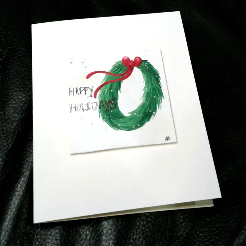 Elegant Holidays Wreath-Themed Art Card 1