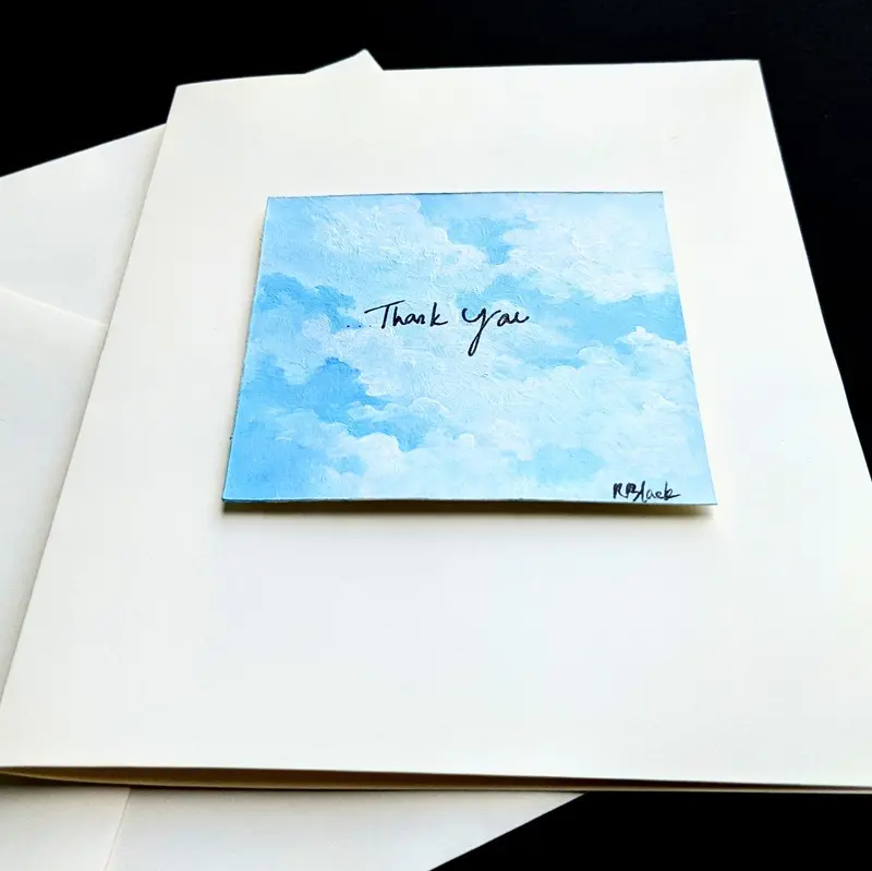 Elegant Thank-You Art Card With Floral Motif 1