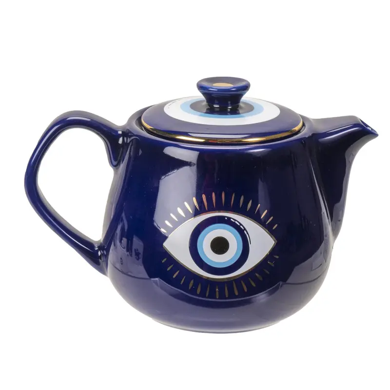 Evil Eye Blue Tea Pot – Ceramic, Pack Of 36 1