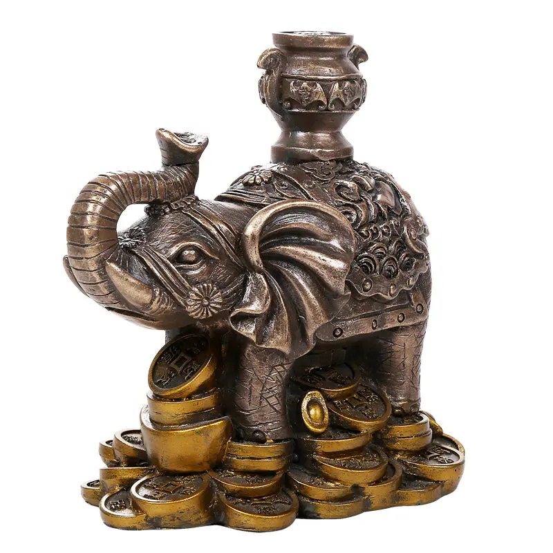 Feng Shui Elephant Figurine - Symbol Of Strength & Good Fortune C/24 1