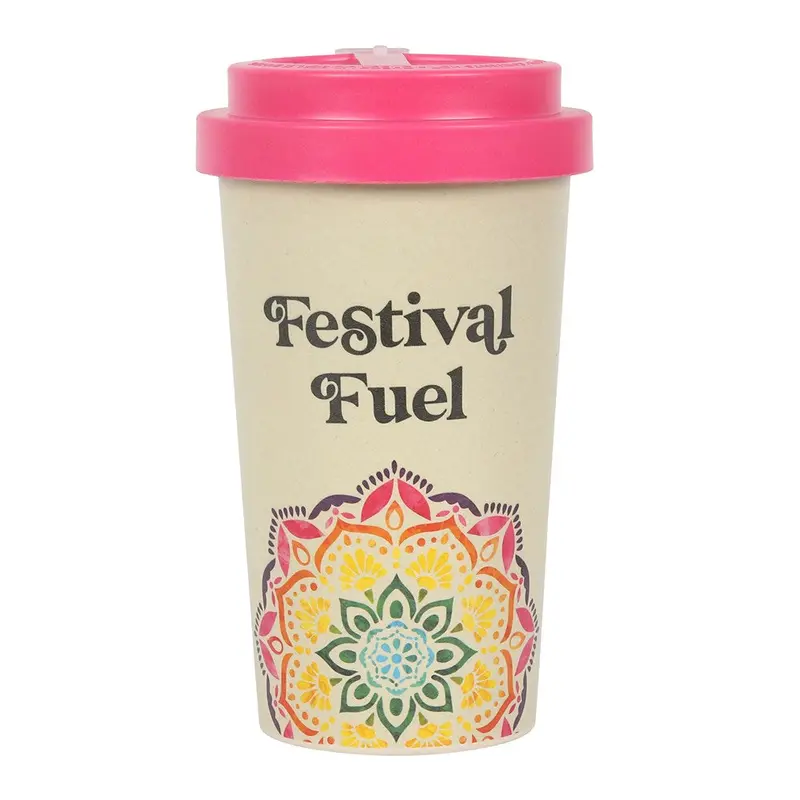 Festival Fuel Bamboo Mug With Sleeve – Vibrant Energy-Themed Beverage Cup 1