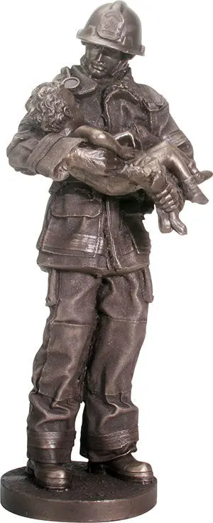 Firefighter Rescuing A Child Sculpture – Single Figurine 1