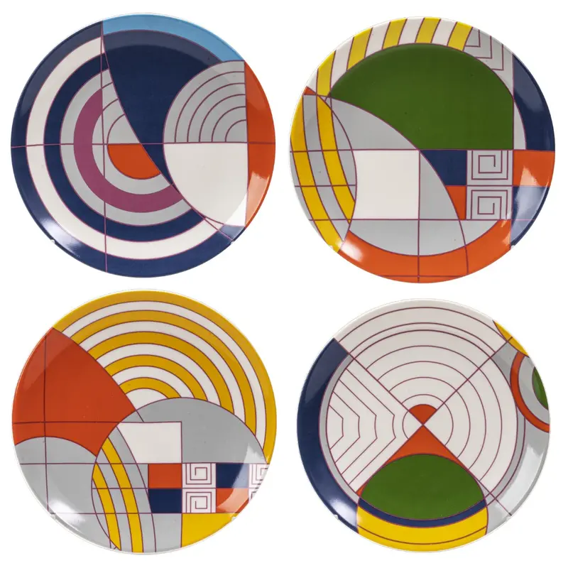 Floral Desert Plates By Max Hoffman – Ceramic Dinnerware Set (4 Per Set, 12-Pack) 1