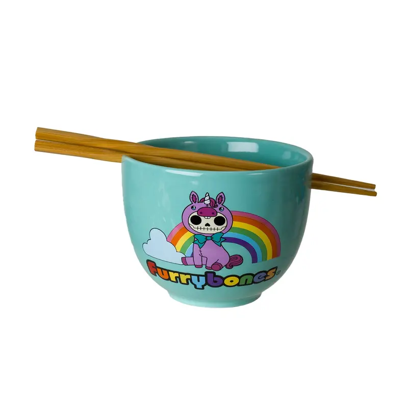 Furrybones Uni Ceramic Bowl With Chopsticks – Kawaii-Inspired Dining Set (Pack Of 24) 1