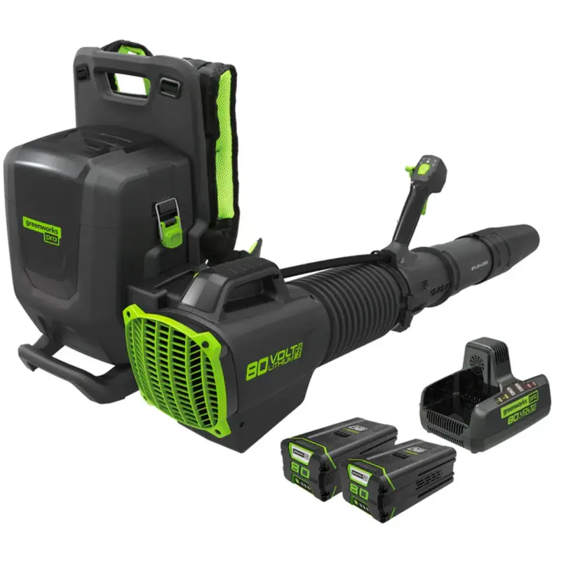 Greenworks 82V Dual-Port Backpack Blower Kit – Includes Two 5Ah Batteries And 8A Charger (82Ba26-52Dp) 1